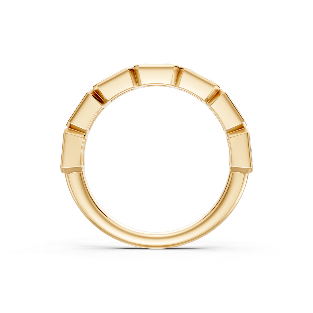 Lab Created Emerald Cut East-West Bezel Band