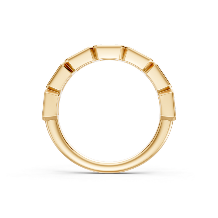 Lab Created Emerald Cut East-West Bezel Band