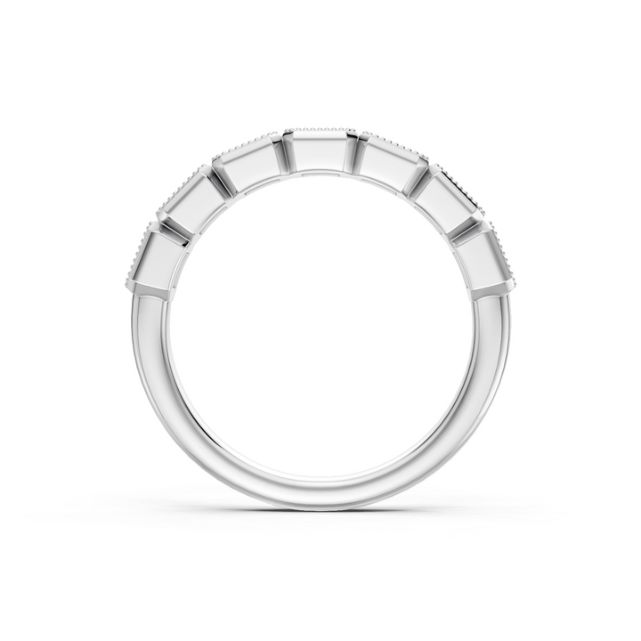 Lab Created Emerald Cut East-West Bezel Band