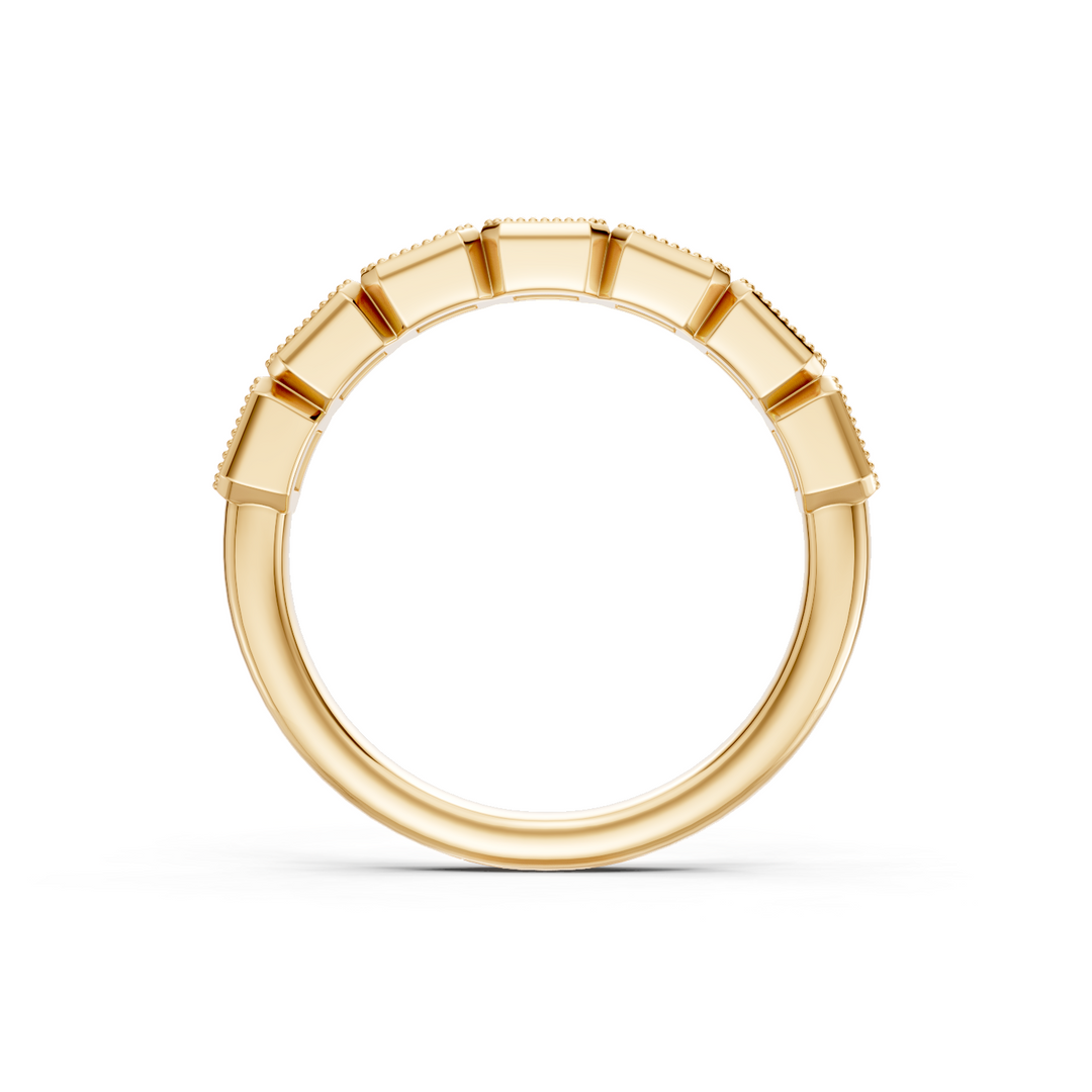 Lab Created Emerald Cut East-West Bezel Band
