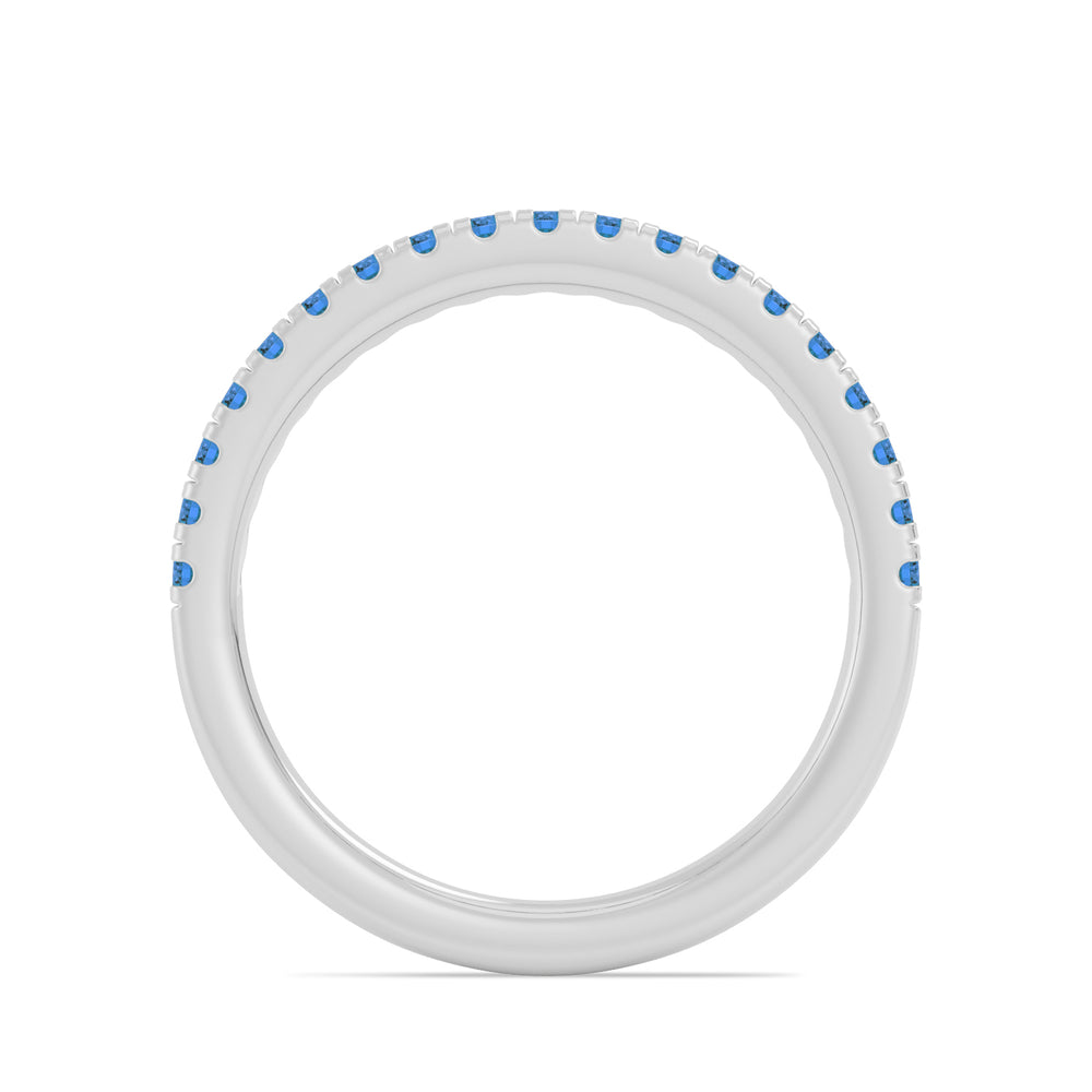 Round Swiss Blue Topaz Pave Band