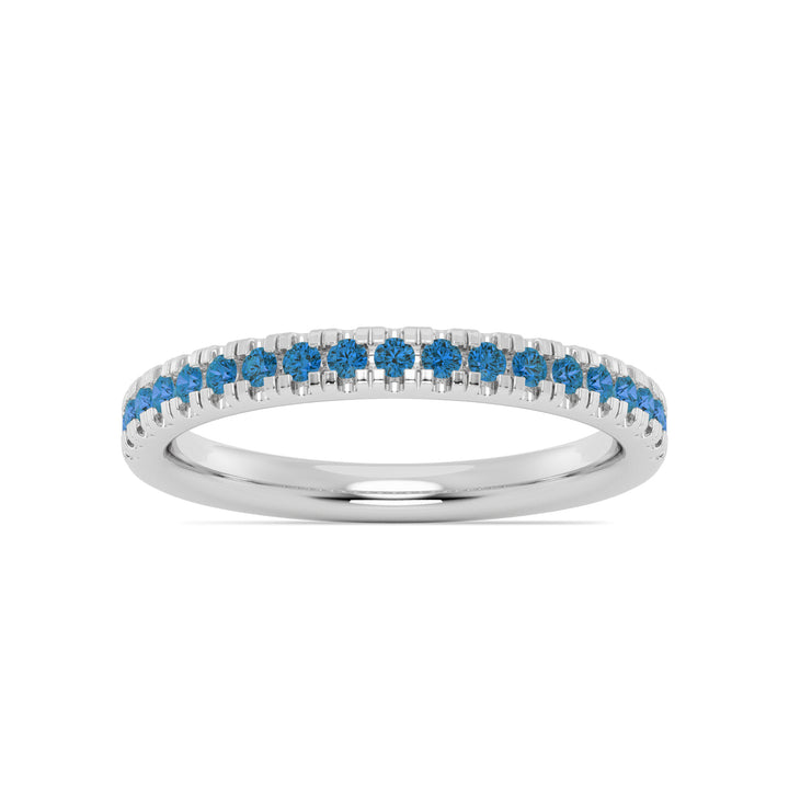 Round Swiss Blue Topaz Pave Band