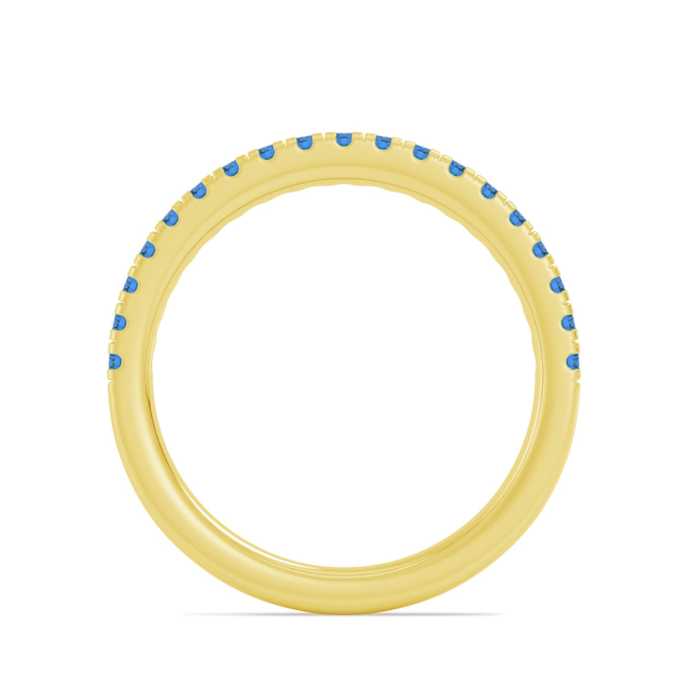 Round Swiss Blue Topaz Pave Band