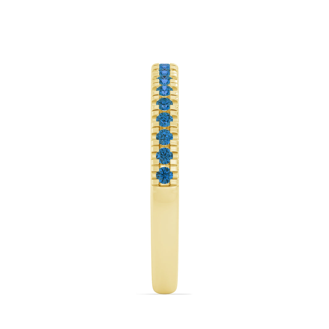 Round Swiss Blue Topaz Pave Band