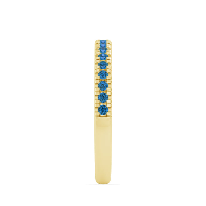 Round Swiss Blue Topaz Pave Band