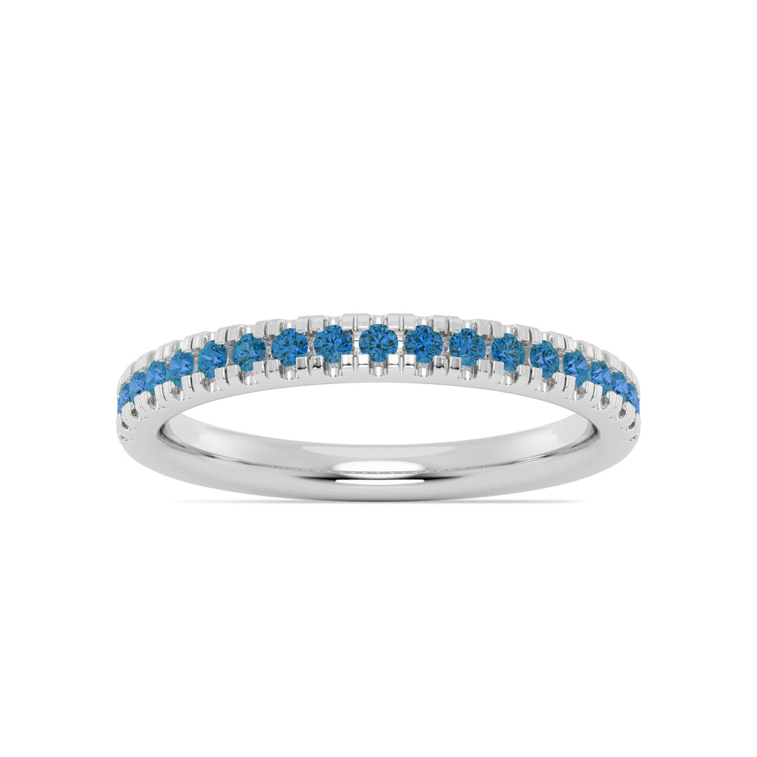 Round Swiss Blue Topaz Pave Band