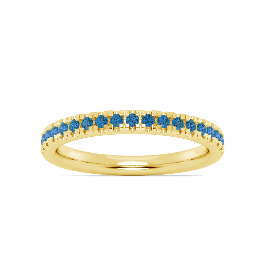 Round Swiss Blue Topaz Pave Band