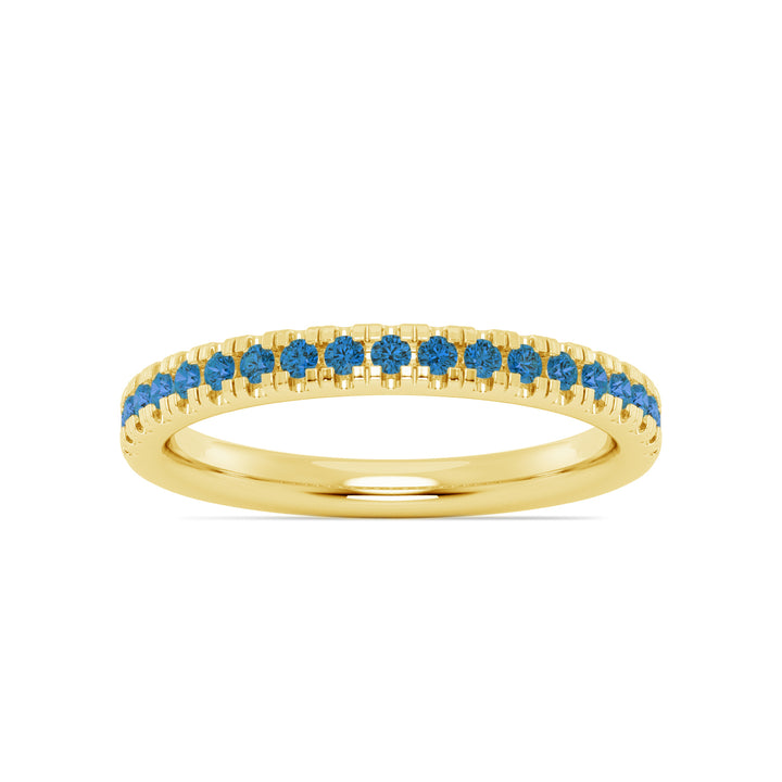 Round Swiss Blue Topaz Pave Band