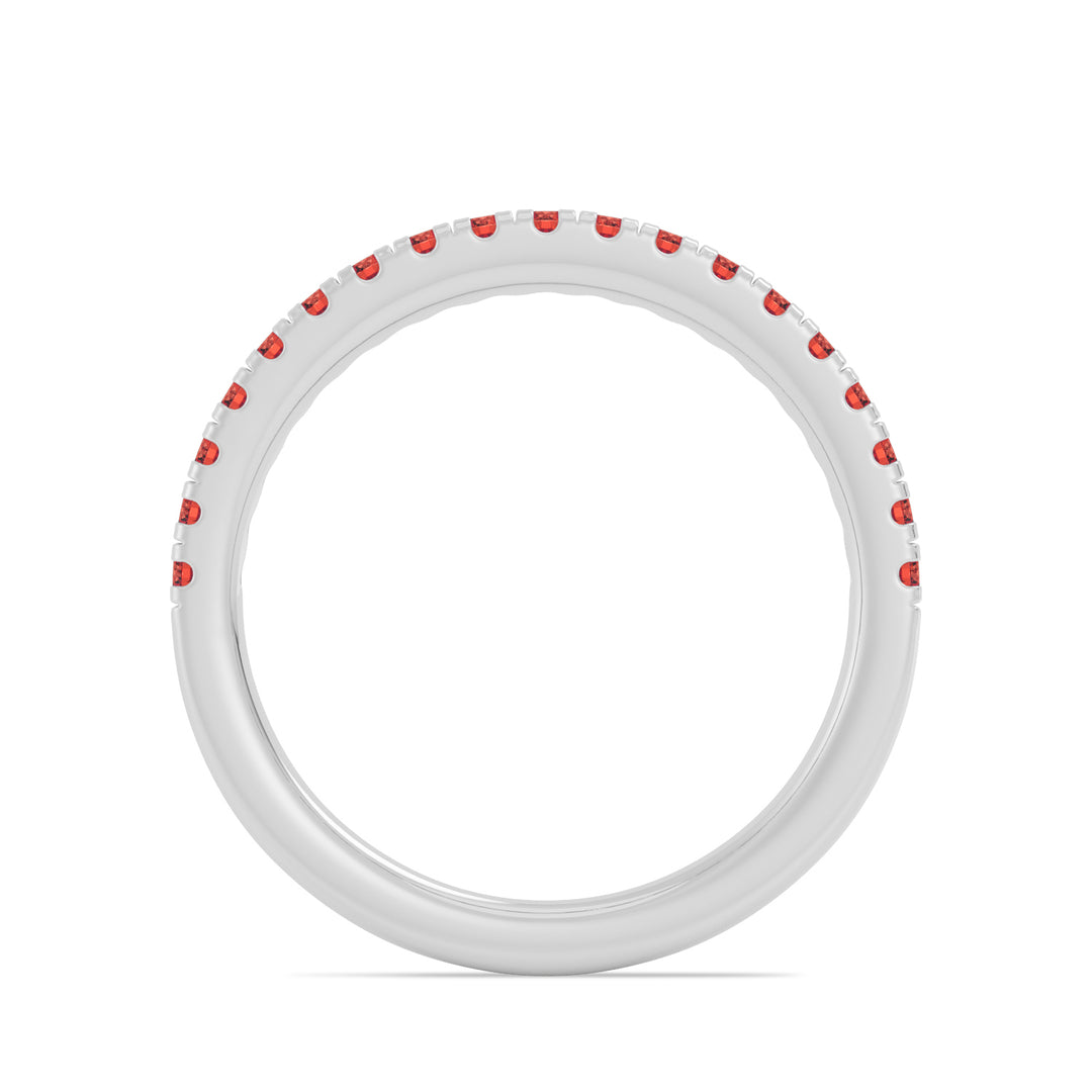 Round Ruby Pave Band