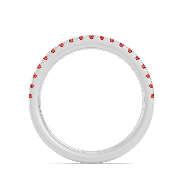Round Ruby Pave Band