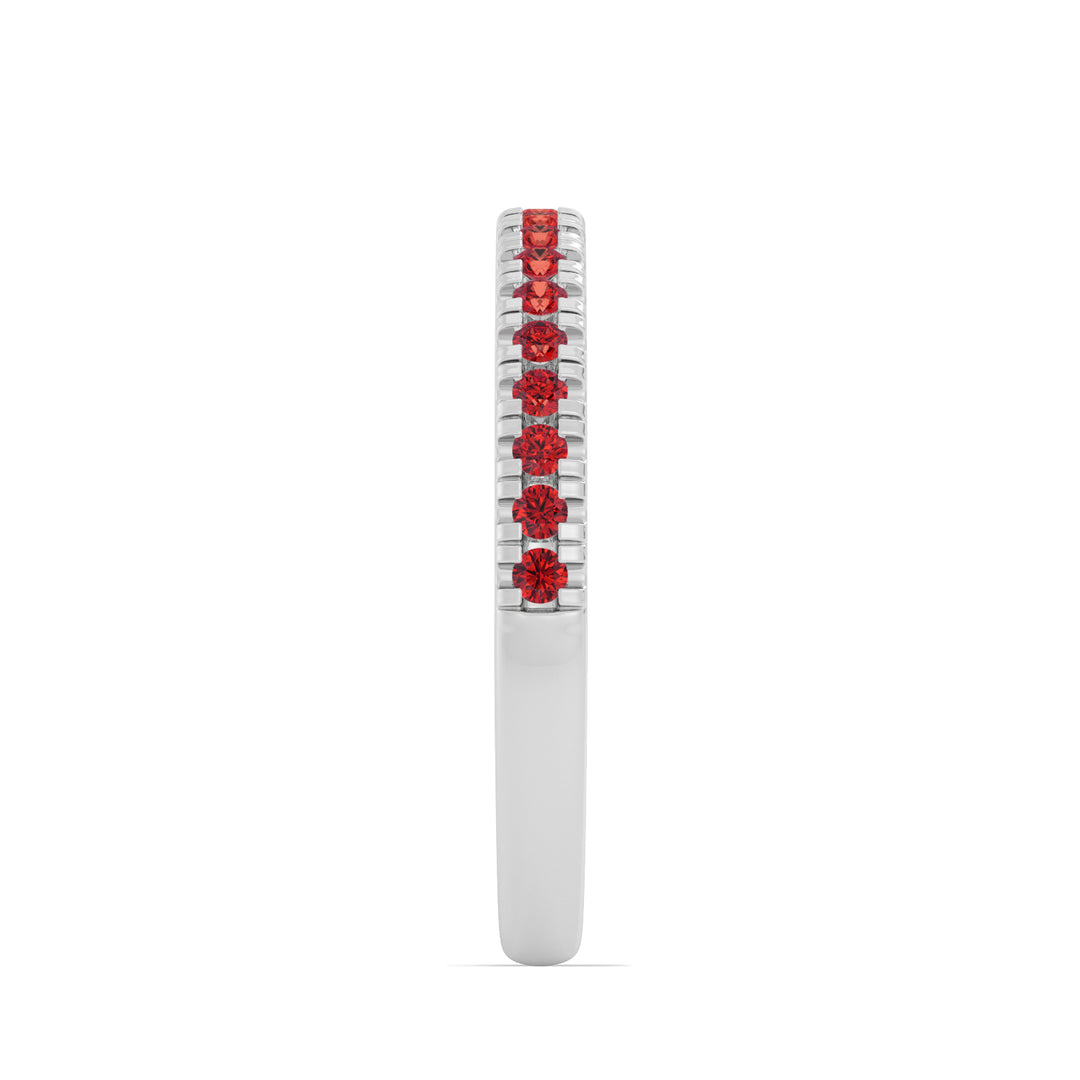 Round Ruby Pave Band