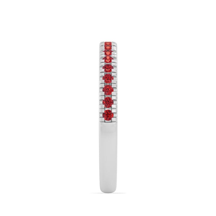 Round Ruby Pave Band