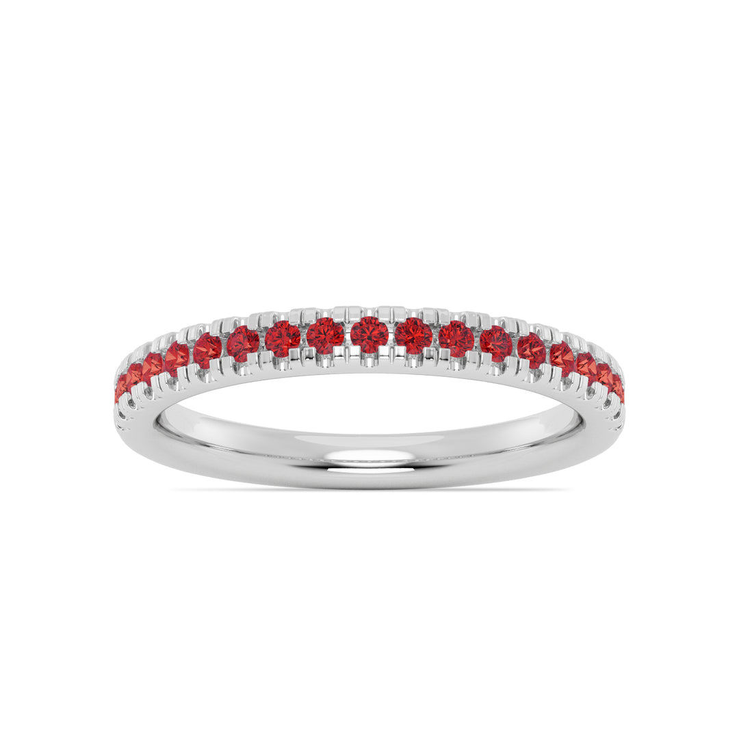 Round Ruby Pave Band