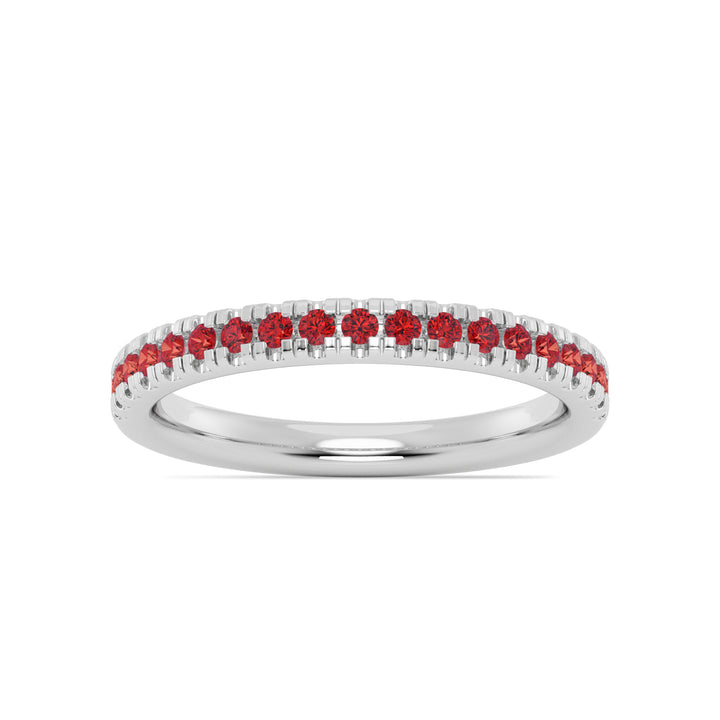 Round Ruby Pave Band