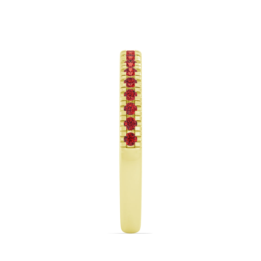 Round Ruby Pave Band