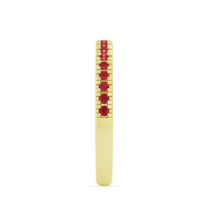 Round Ruby Pave Band
