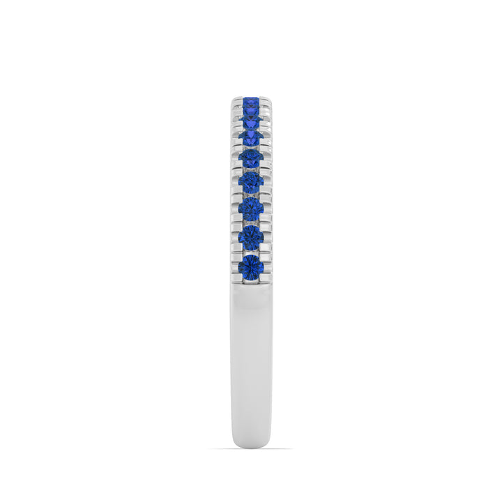 Round Sapphire Pave Band