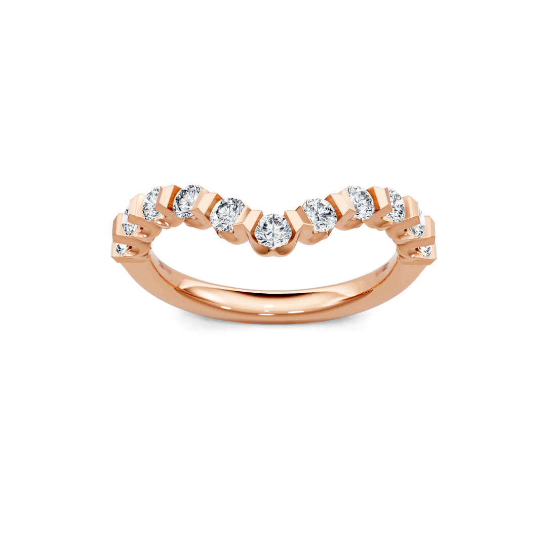 Lab Created Round Diamond Imagine Set Wrap Contour Band