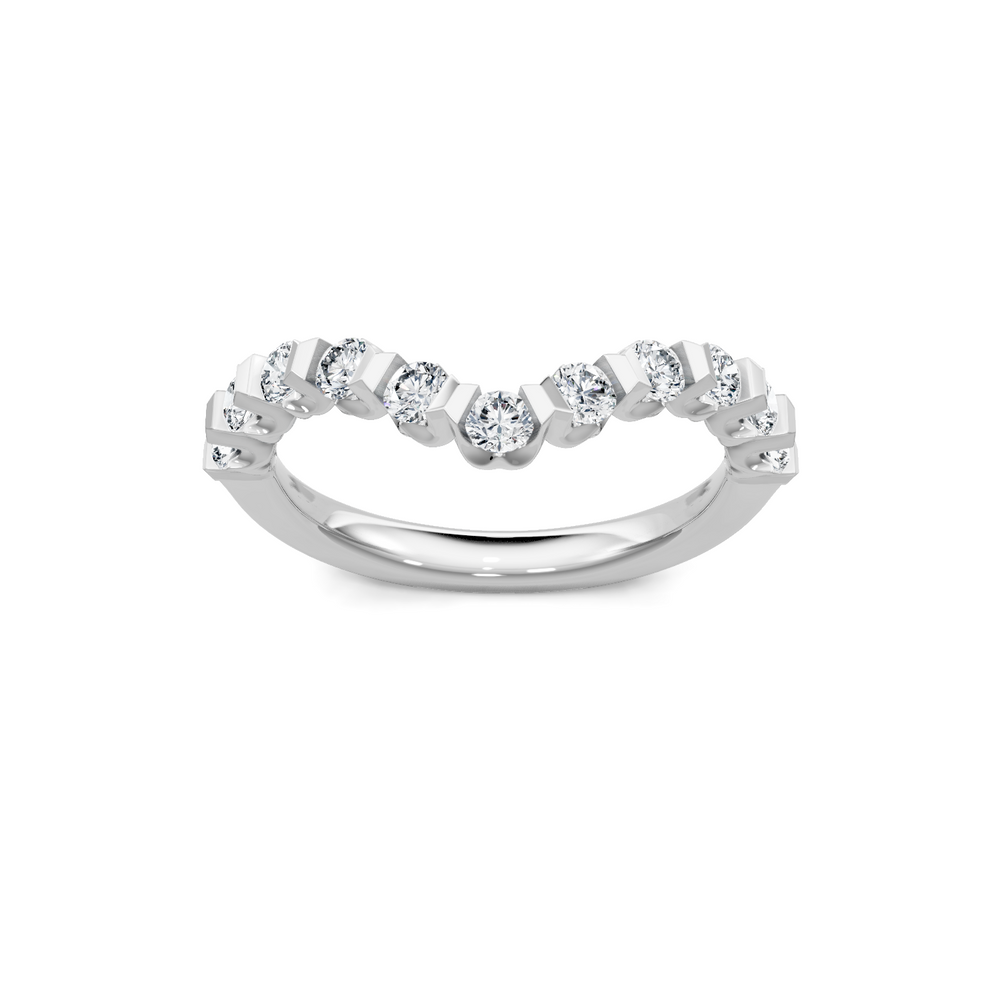 Lab Created Round Diamond Imagine Set Wrap Contour Band