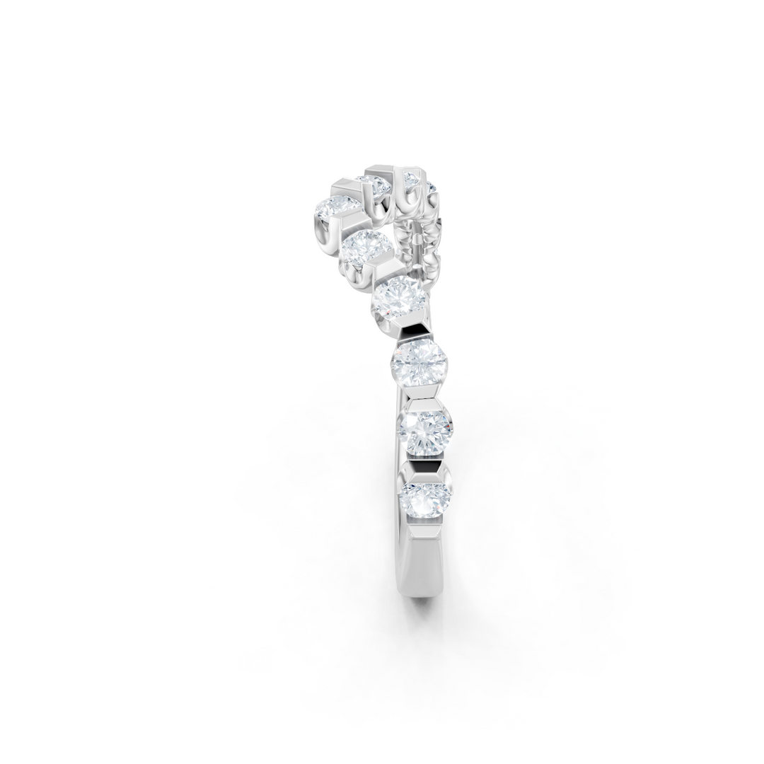 Lab Created Round Diamond Imagine Set Wrap Contour Band