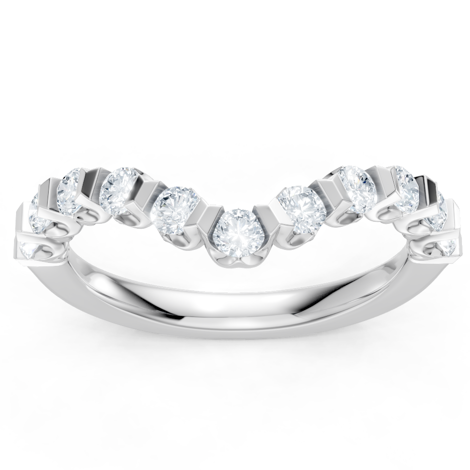 Lab Created Round Diamond Imagine Set Wrap Contour Band