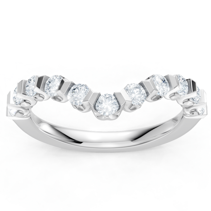 Lab Created Round Diamond Imagine Set Wrap Contour Band