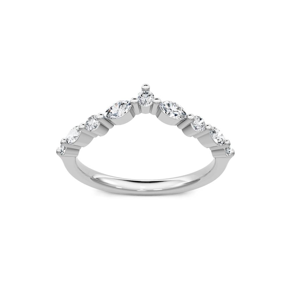 Round and Marquise Imagine Set Single Prong Contour Band