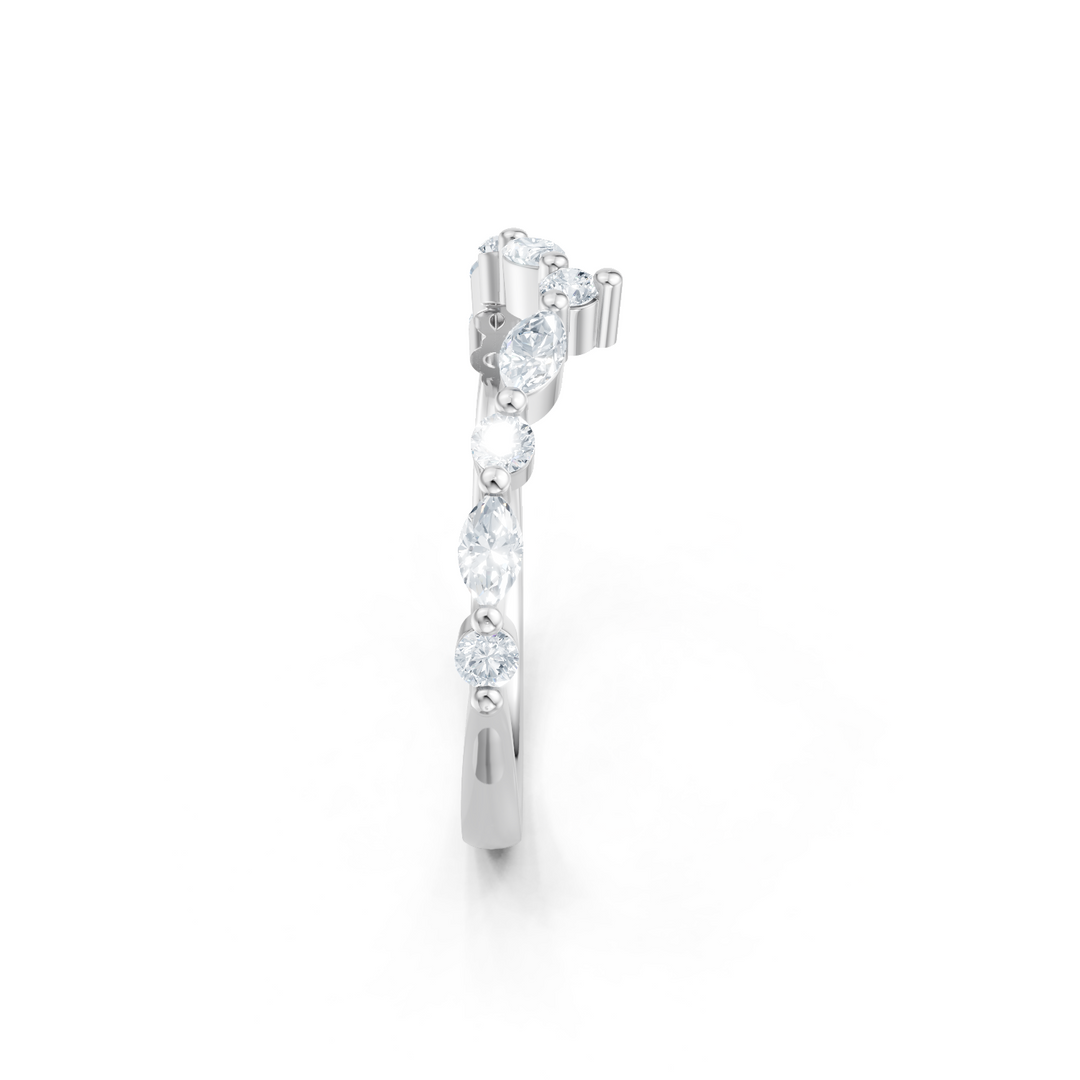 Round and Marquise Imagine Set Single Prong Contour Band