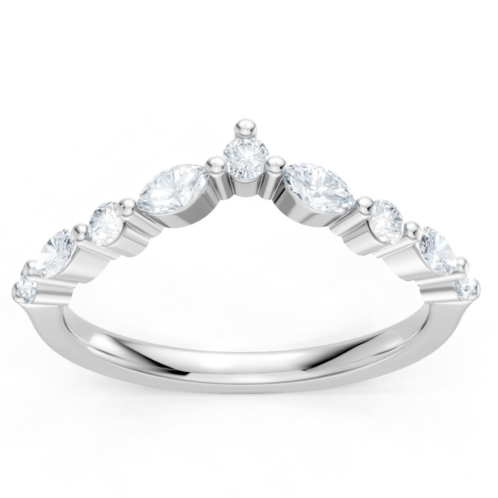 Round and Marquise Imagine Set Single Prong Contour Band