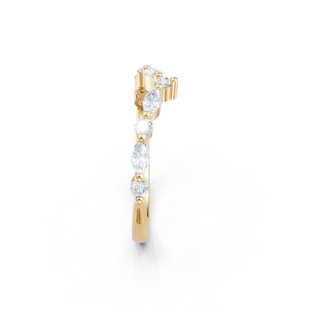 Round and Marquise Imagine Set Single Prong Contour Band