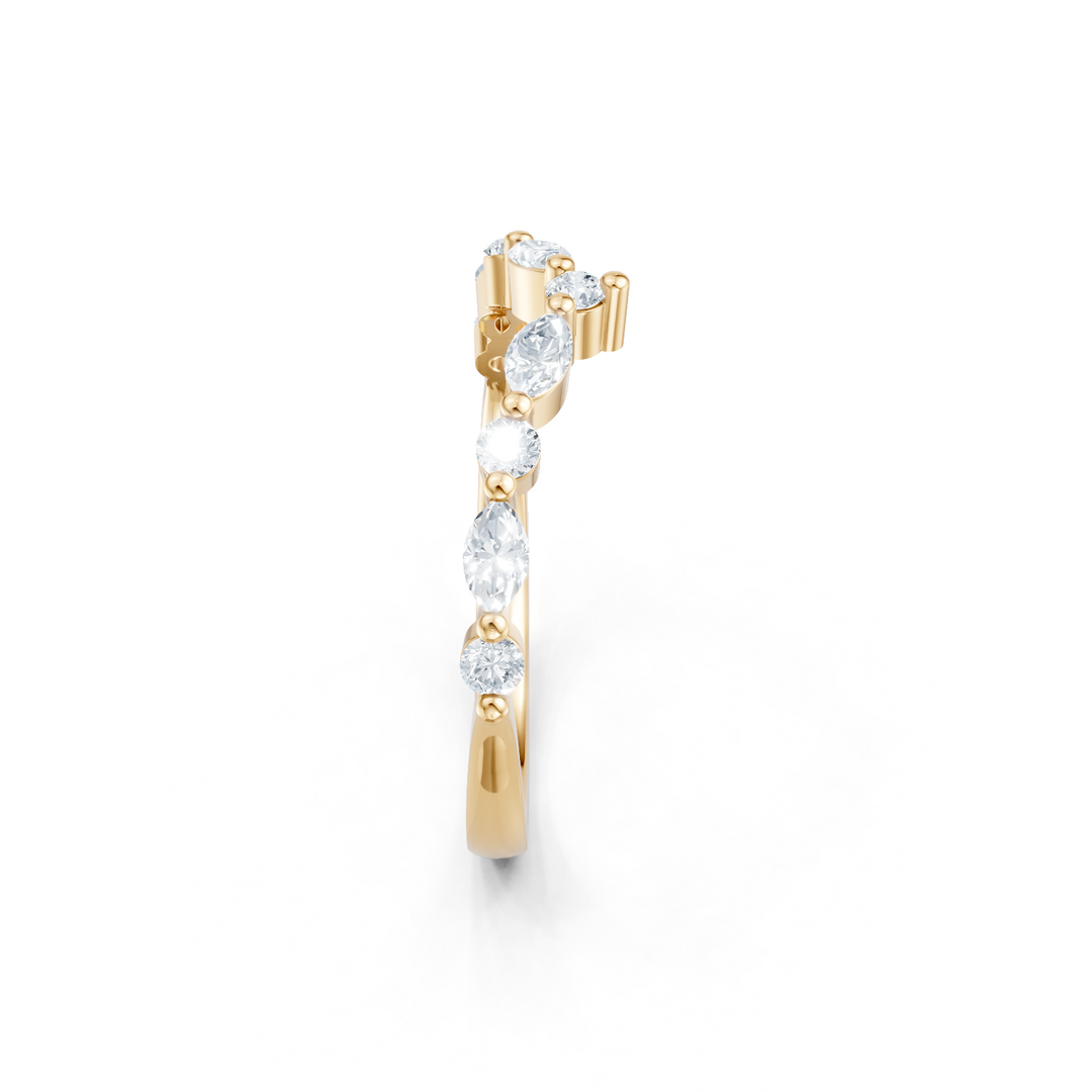 Round and Marquise Imagine Set Single Prong Contour Band