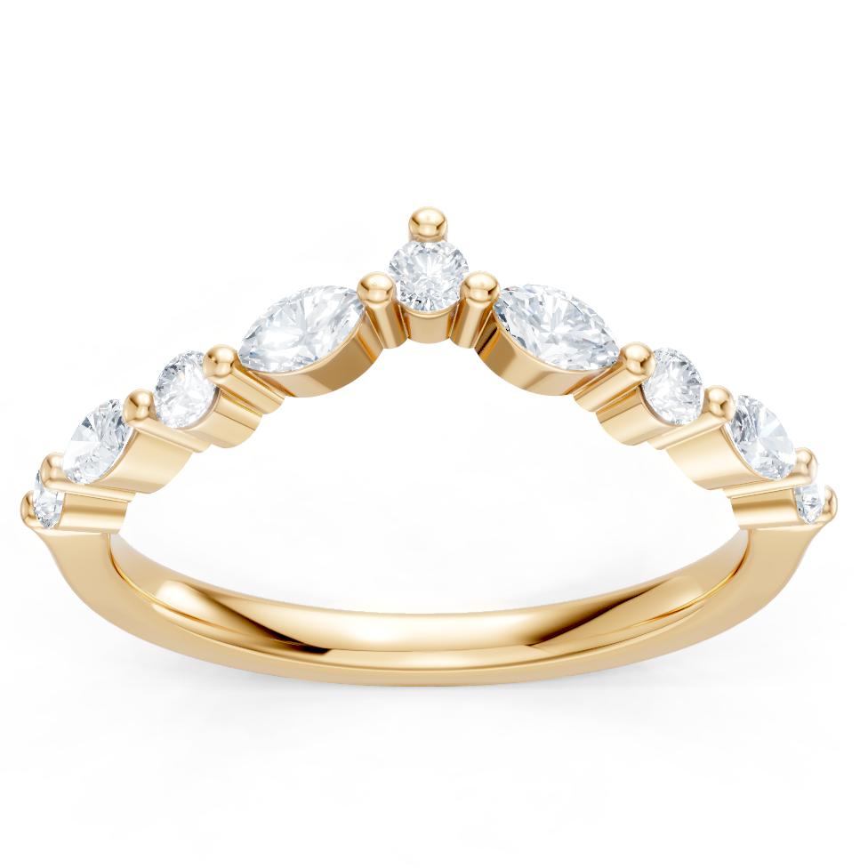Round and Marquise Imagine Set Single Prong Contour Band