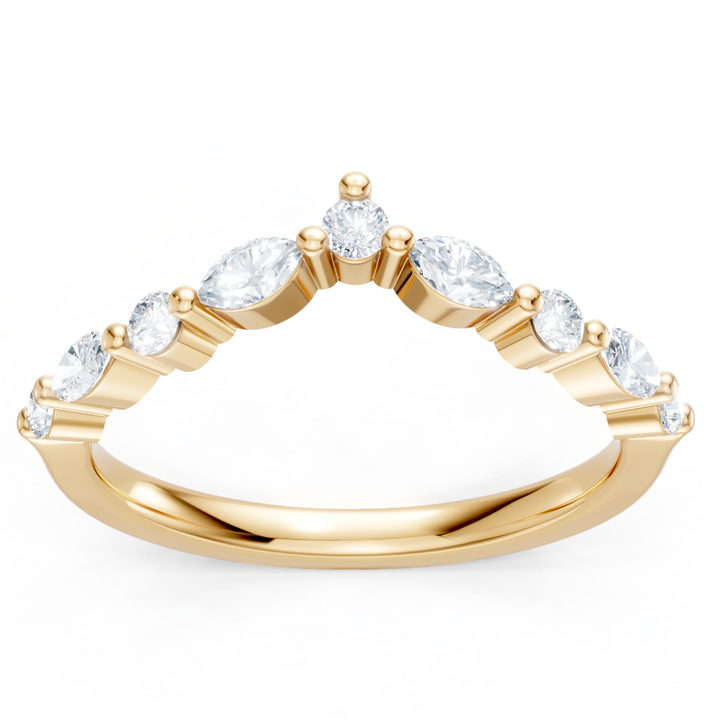 Round and Marquise Imagine Set Single Prong Contour Band