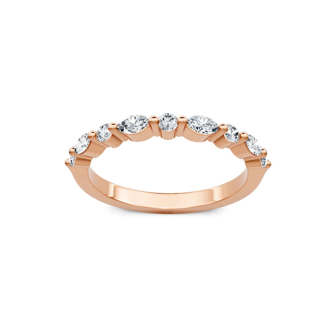 Lab Created Round and Marquise Alternating Imagine Set Band
