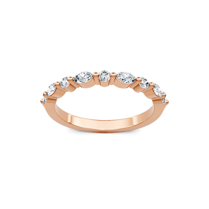 Lab Created Round and Marquise Alternating Imagine Set Band
