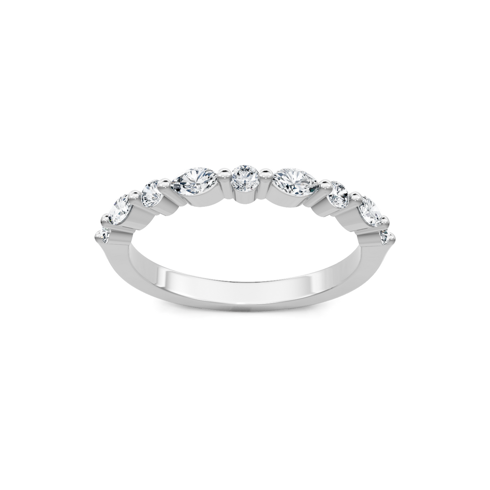Lab Created Round and Marquise Alternating Imagine Set Band