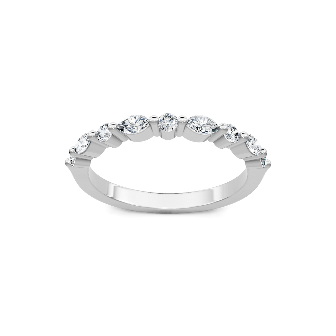 Lab Created Round and Marquise Alternating Imagine Set Band