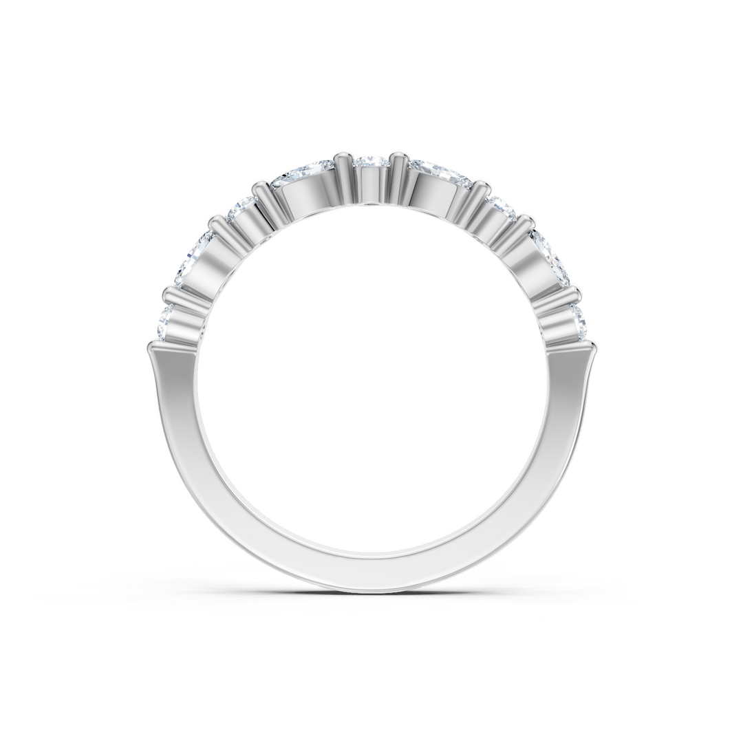 Lab Created Round and Marquise Alternating Imagine Set Band