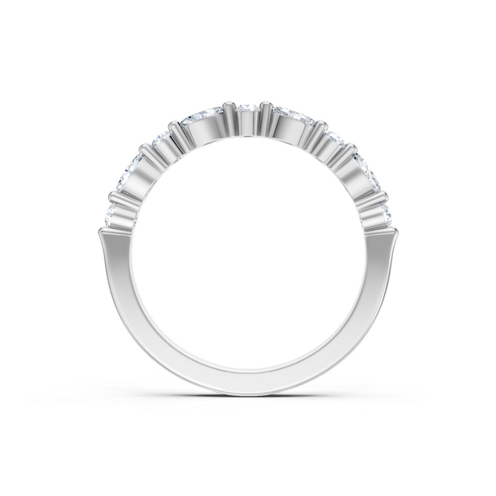 Lab Created Round and Marquise Alternating Imagine Set Band