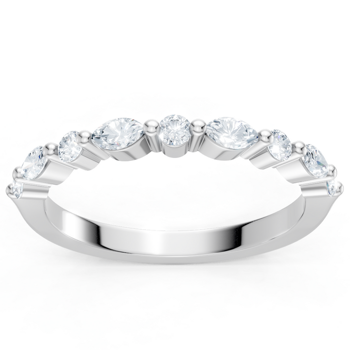 Lab Created Round and Marquise Alternating Imagine Set Band