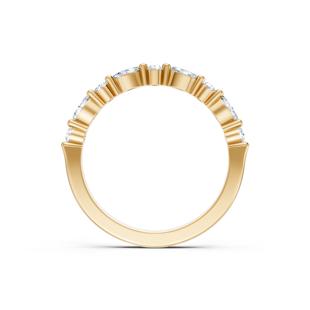 Lab Created Round and Marquise Alternating Imagine Set Band