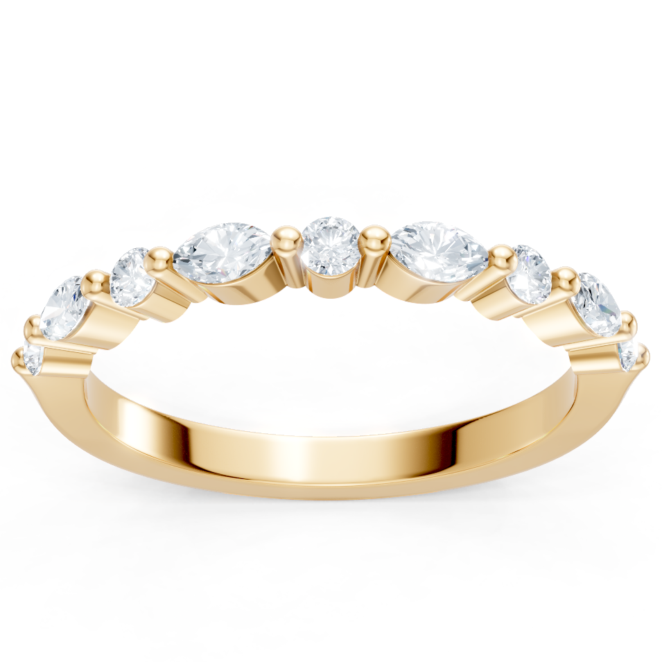 Lab Created Round and Marquise Alternating Imagine Set Band