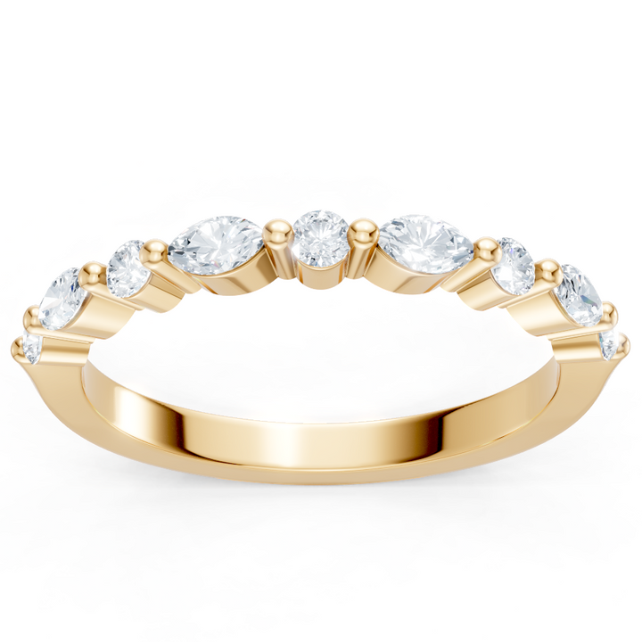 Lab Created Round and Marquise Alternating Imagine Set Band