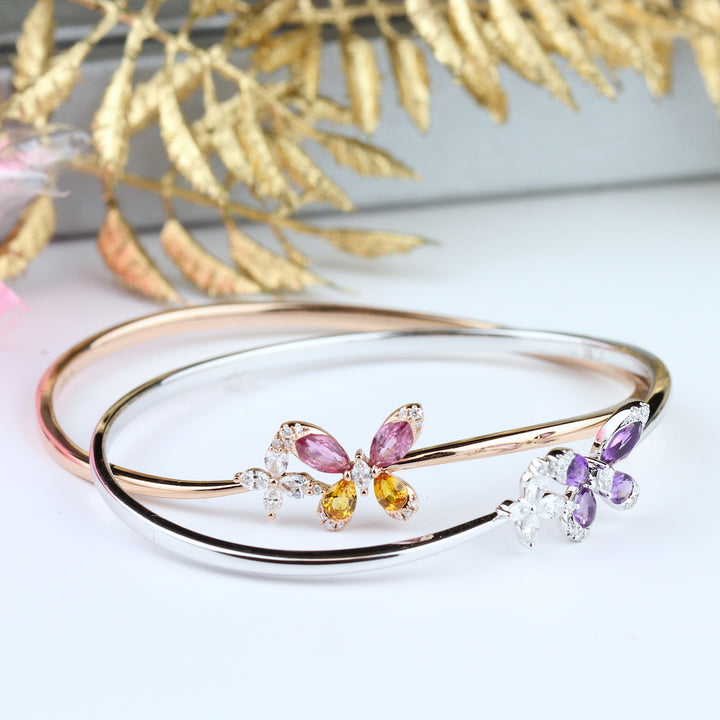 Yellow Sapphire & Diamond Bangle Bracelet