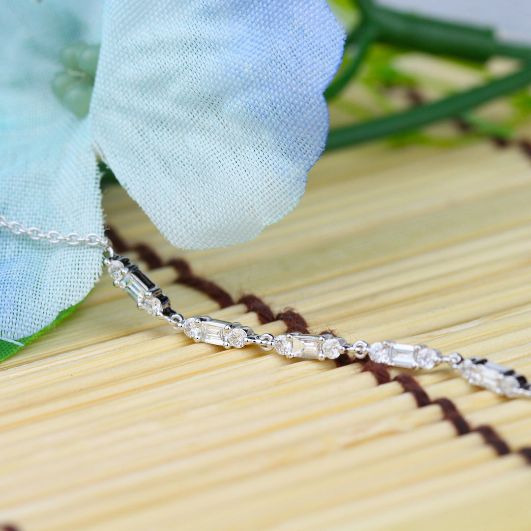 Round & Baguette Diamond Bracelet