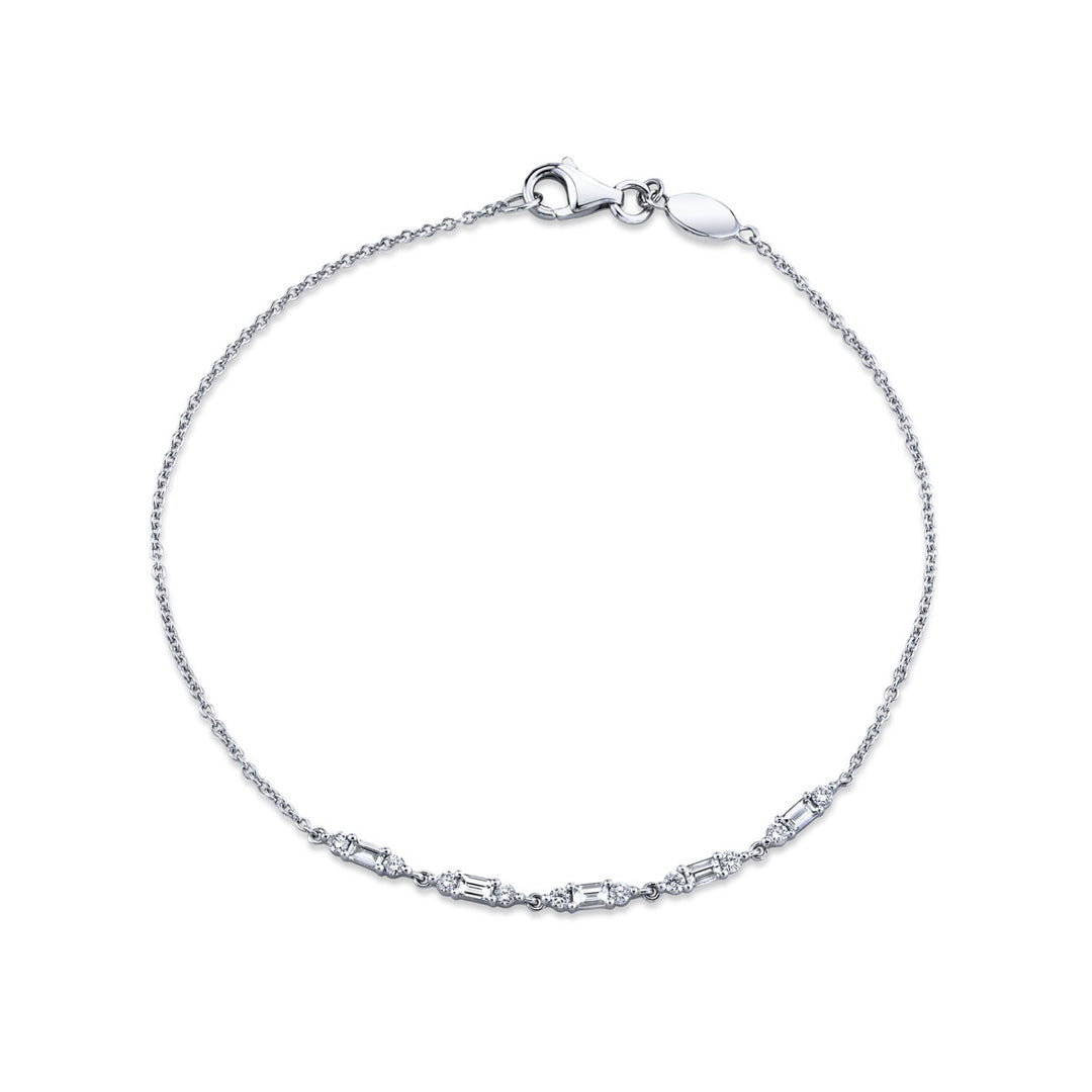 Round & Baguette Diamond Bracelet