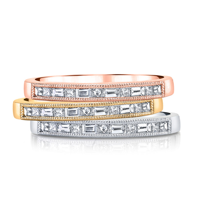 Diamond Milgrain Band