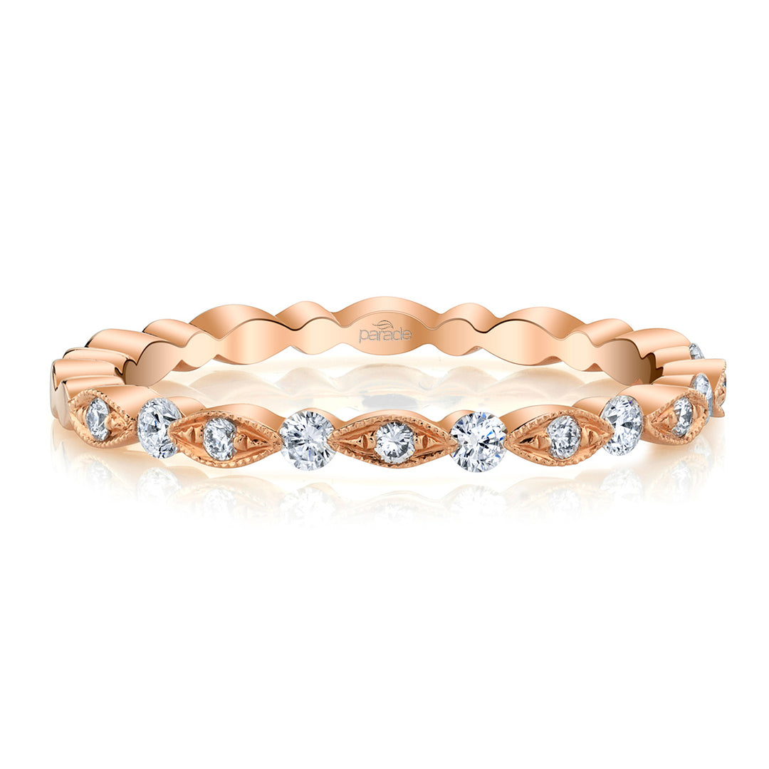 Marquise & Round Diamond Stackable Band