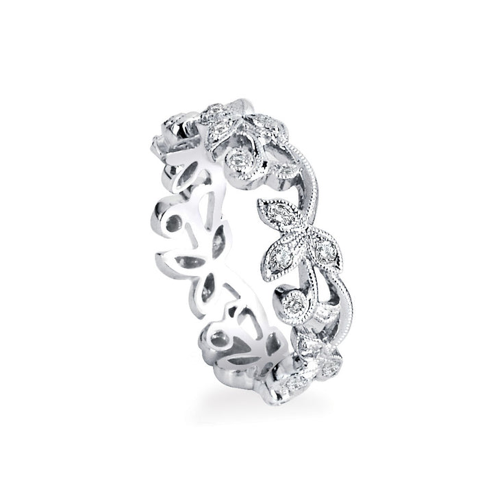 Diamond Lyria Leaves Eternity Band