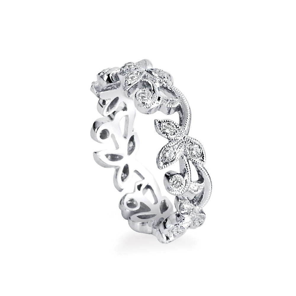 Diamond Lyria Leaves Eternity Band